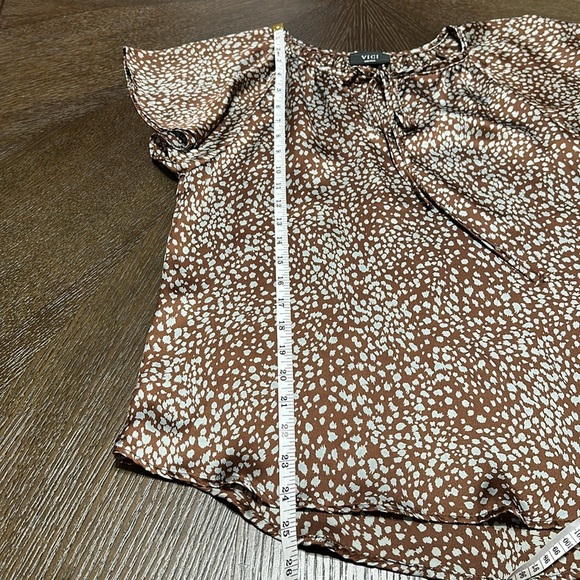 VICI Tyche Flutter Sleeve Satin Brown/Light Blue‎ Print Top, Women’s Small - Picture 8 of 11